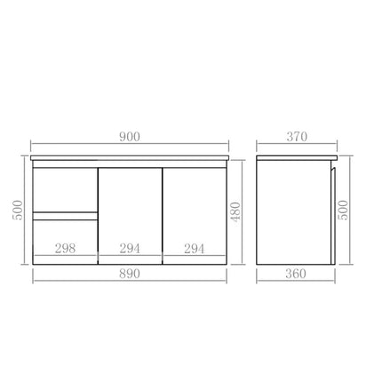 Alpha Gloss White Ensuite Wall Hung Vanity