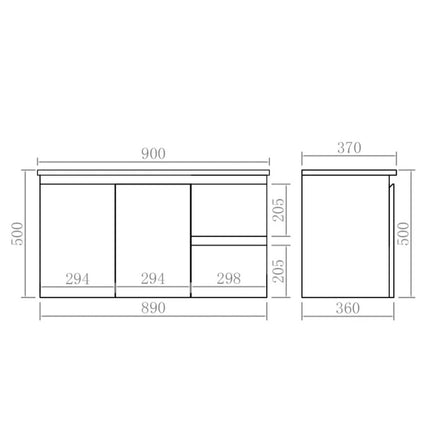 Alpha Gloss White Ensuite Wall Hung Vanity