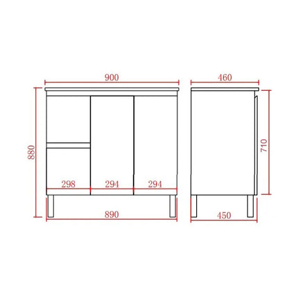 Alpha Gloss White Free Standing Vanity on Legs