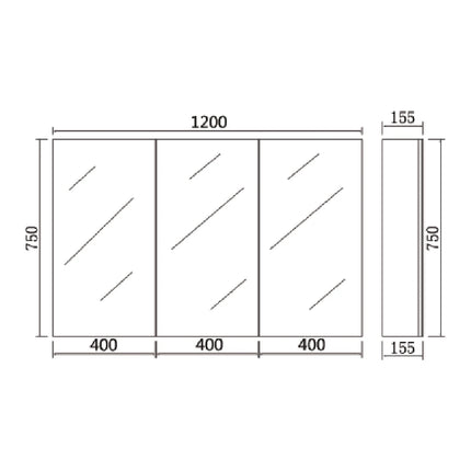 Alpha PVC Shaving Cabinets White 450-1500mm