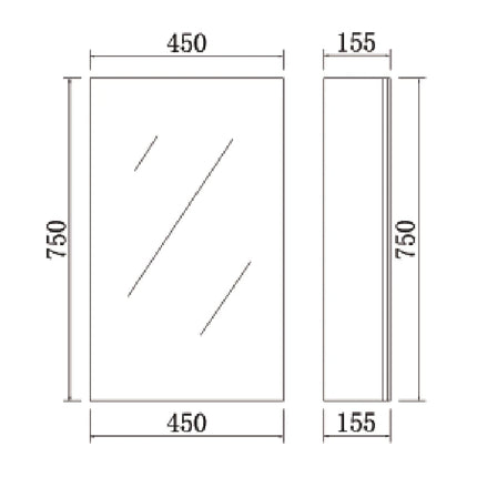 Alpha PVC Shaving Cabinets White 450-1500mm