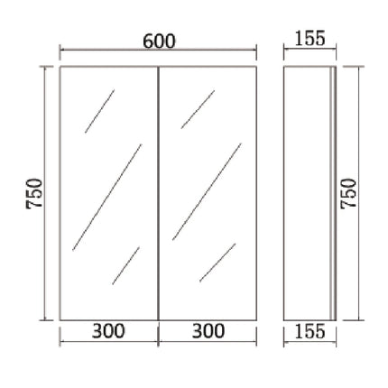 Alpha PVC Shaving Cabinets White 450-1500mm