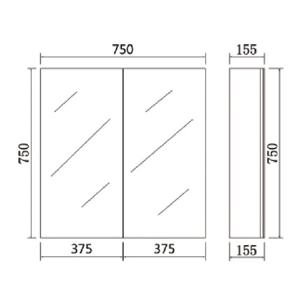 Alpha PVC Shaving Cabinets White 450-1500mm
