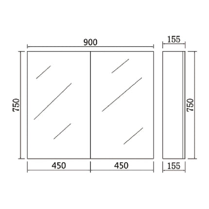 Alpha PVC Shaving Cabinets White 450-1500mm