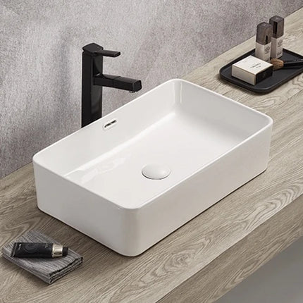 Crete Ceramic Above Counter Basin Gloss White 555X360X140mm ,