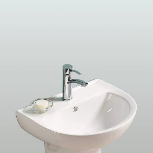 Carrida Fine Ceramic Wall Hung Care Basin Overflow Gloss White ,
