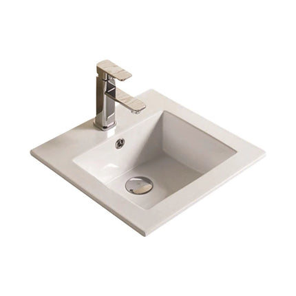 Crete Ceramic Insert Art Basin Gloss White with Tap Hole and Overflow ,