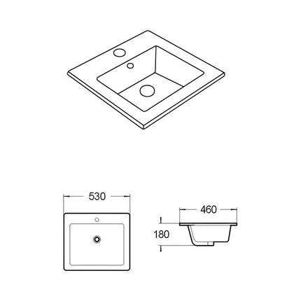 Crete Ceramic Insert Art Basin Gloss White with Tap Hole and Overflow ,