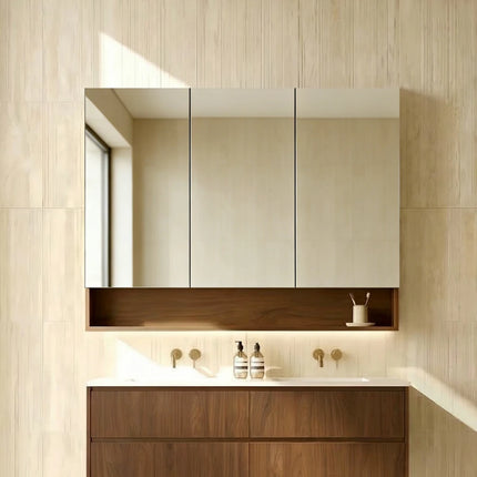 Clark Plywood Mirror Cabinet Mocha Oak 600-1500mm