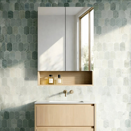 Clark Plywood Mirror Cabinet Sandy Oak 600-1500mm