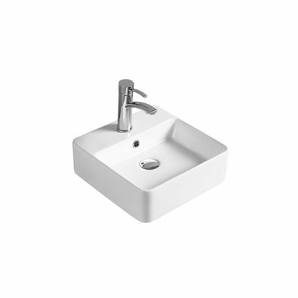 Crete Fine Ceramic Wall Hung Basin Gloss White with Overflow ,