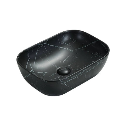 Ellips Fine Ceramic Above Counter Basin Marble Matte Black 460X325X137mm ,