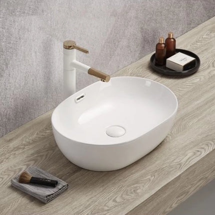 Ellips Fine Ceramic Above Counter Basins White with Overflow ,