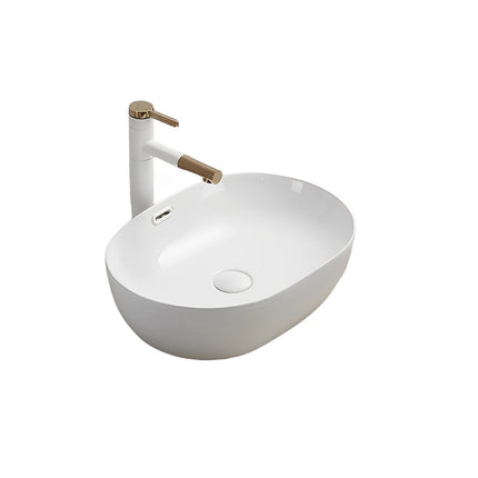 Ellips Fine Ceramic Above Counter Basins White with Overflow ,