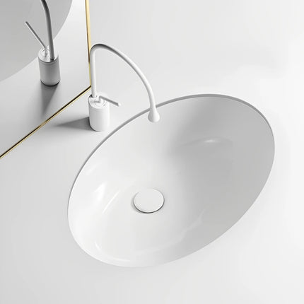 Elipps Fine Ceramic Under Counter Basin Gloss White with Overflow ,