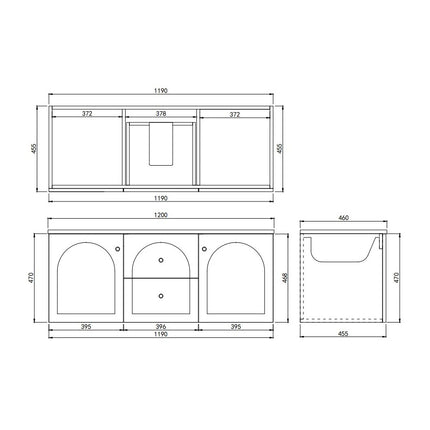 Chester Federation Wall Hung Vanity Matte White ,