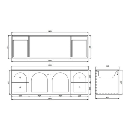 Chester Federation Wall Hung Vanity Matte White ,