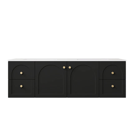 Chester Federation Wall Hung Vanity Matte Black , 1500mm