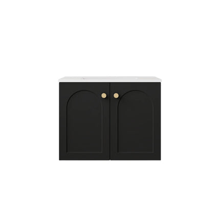 Chester Federation Wall Hung Vanity Matte Black , 600mm
