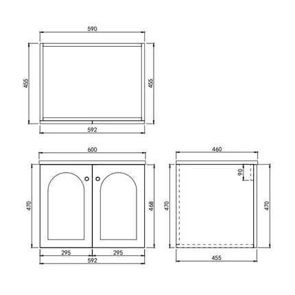 Chester Federation Wall Hung Vanity Matte White ,