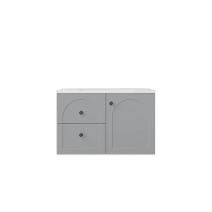 Chester Federation Wall Hung Vanity Matte Grey , 750mm - LHD