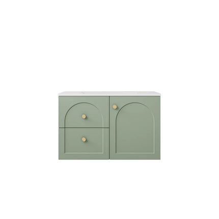 Chester Federation Wall Hung Vanity Olive Green , 750mm - LHD