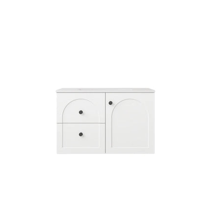 Chester Federation Wall Hung Vanity Matte White , 750mm - LHD