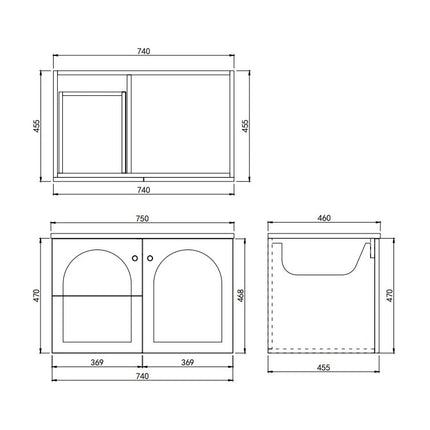 Chester Federation Wall Hung Vanity Matte White ,