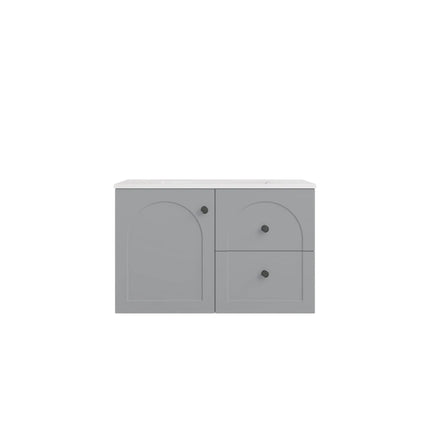 Chester Federation Wall Hung Vanity Matte Grey , 750mm - RHD