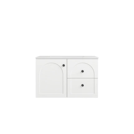 Chester Federation Wall Hung Vanity Matte White , 750mm - RHD