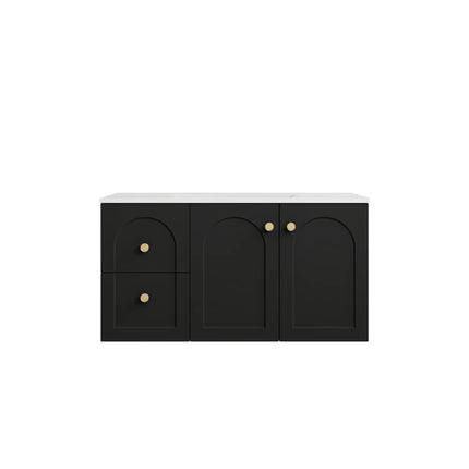 Chester Federation Wall Hung Vanity Matte Black , 900mm - LHD