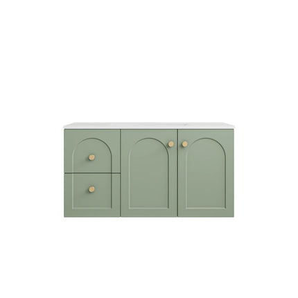 Chester Federation Wall Hung Vanity Olive Green , 900mm - LHD