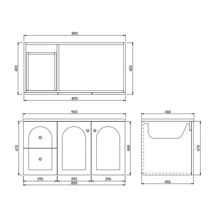 Chester Federation Wall Hung Vanity Matte White ,