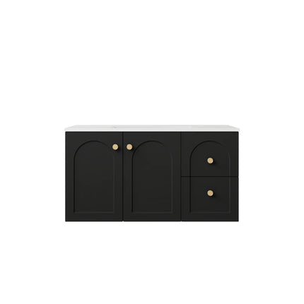 Chester Federation Wall Hung Vanity Matte Black , 900mm - RHD