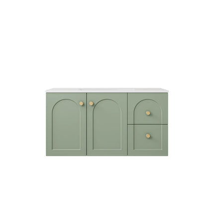 Chester Federation Wall Hung Vanity Olive Green , 900mm - RHD