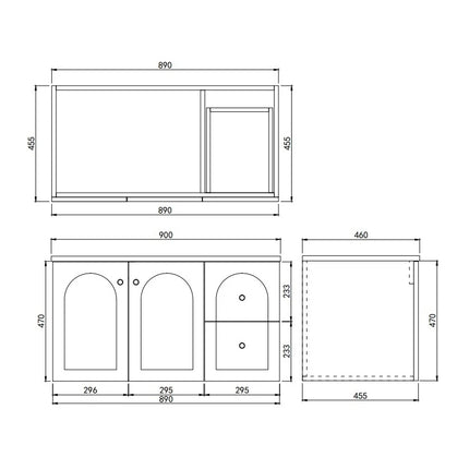 Chester Federation Wall Hung Vanity Matte White ,