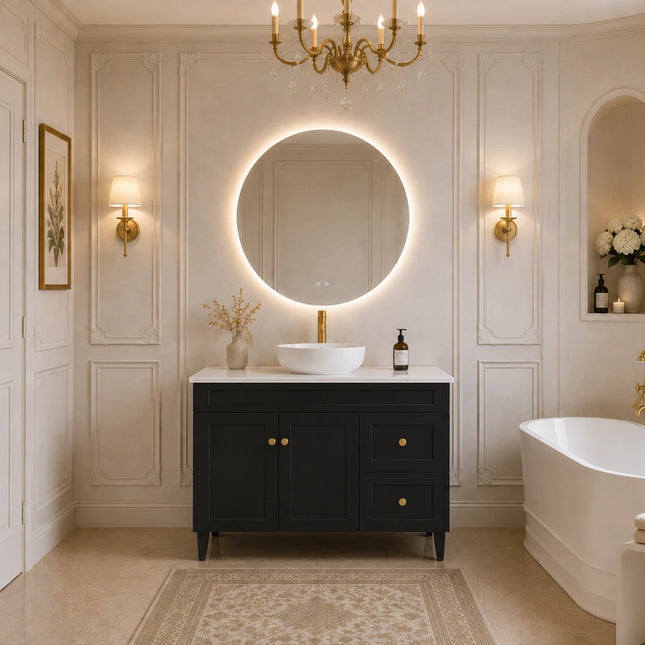 Harold Federation Free Standing Vanity on Legs Matte Black ,