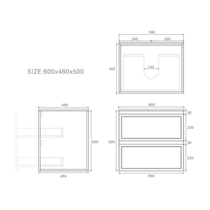 New Hamilton Federation Wall Hung Vanity Matte Black
