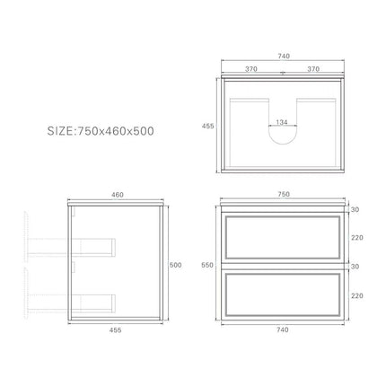 New Hamilton Federation Wall Hung Vanity Matte Black