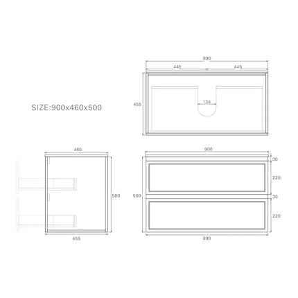 New Hamilton Federation Wall Hung Vanity Matte Black