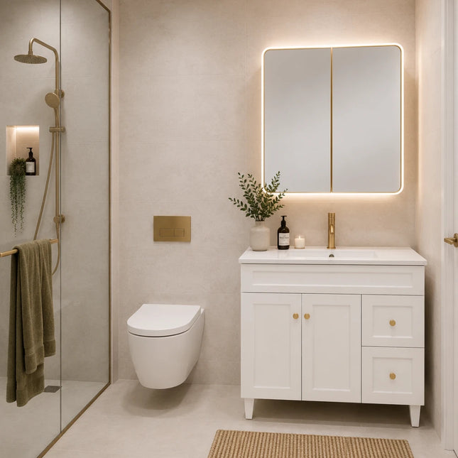 Harold Federation Free Standing Vanity on Legs Matte White ,