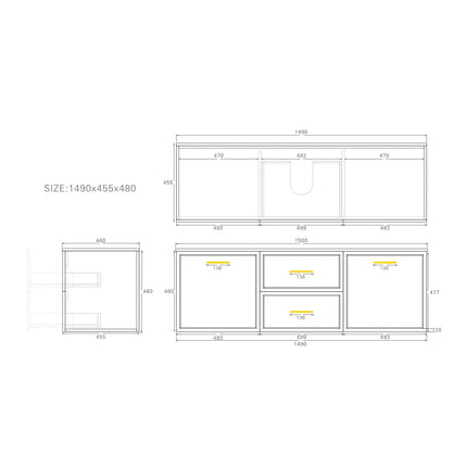 Kingsley Federation Wall Hung Vanity Matte White
