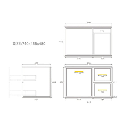 Kingsley Federation Wall Hung Vanity Matte White
