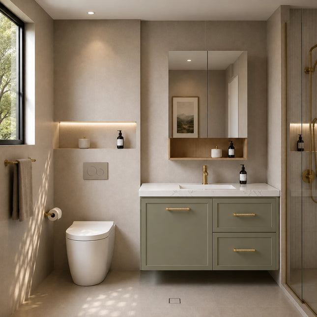 Kingsley Federation Wall Hung Vanity Olive Green ,