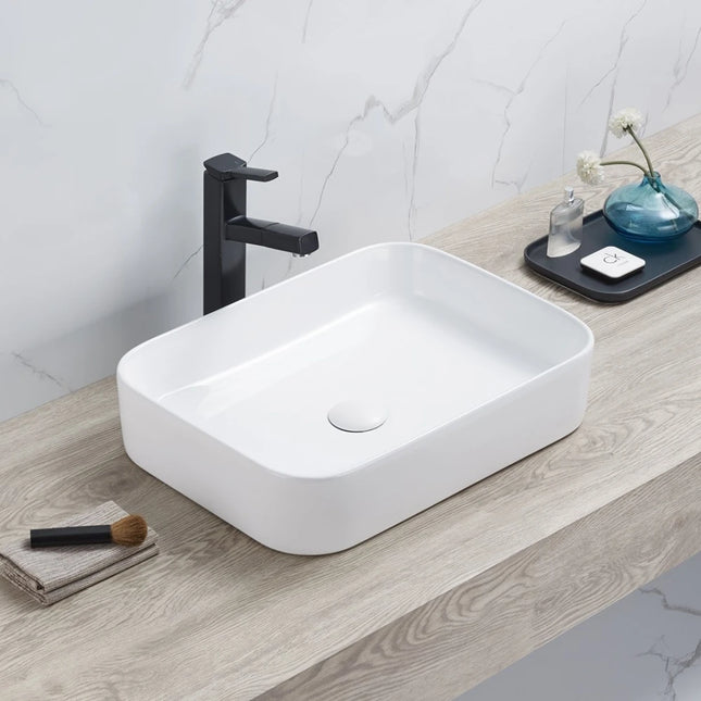 Kliff Fine Ceramic Above Counter Basin Matte White , 500 x 370