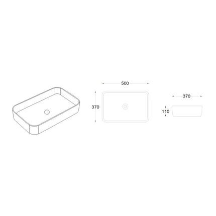 Kliff Fine Ceramic Above Counter Basin Matte Black ,