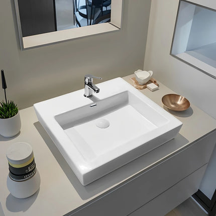 Kliff Fine Ceramic Insert Basin with Overflow and Taphole 500X460X120mm ,