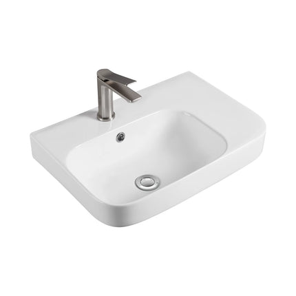Kontura Fine Ceramic WH/Above Counter Basin Left/Right Hand Bowl with Overflow 550X385X160mm , Left Hand Bowl