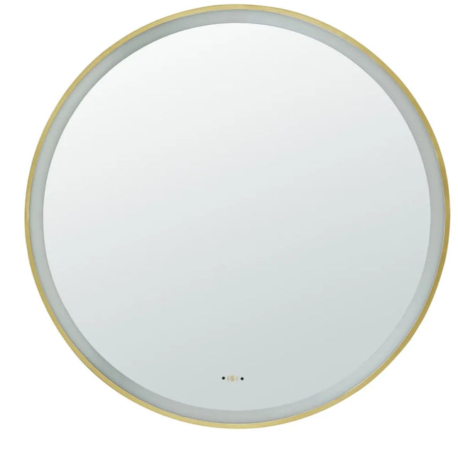 Orla LED Framed Round Mirror Electroplated Brushed Gold 600/800/900mm