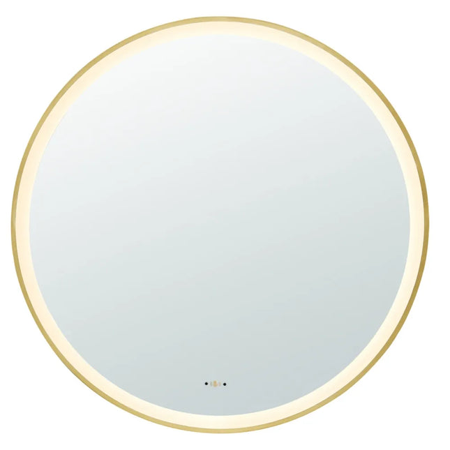 Orla LED Framed Round Mirror Electroplated Brushed Gold 600/800/900mm